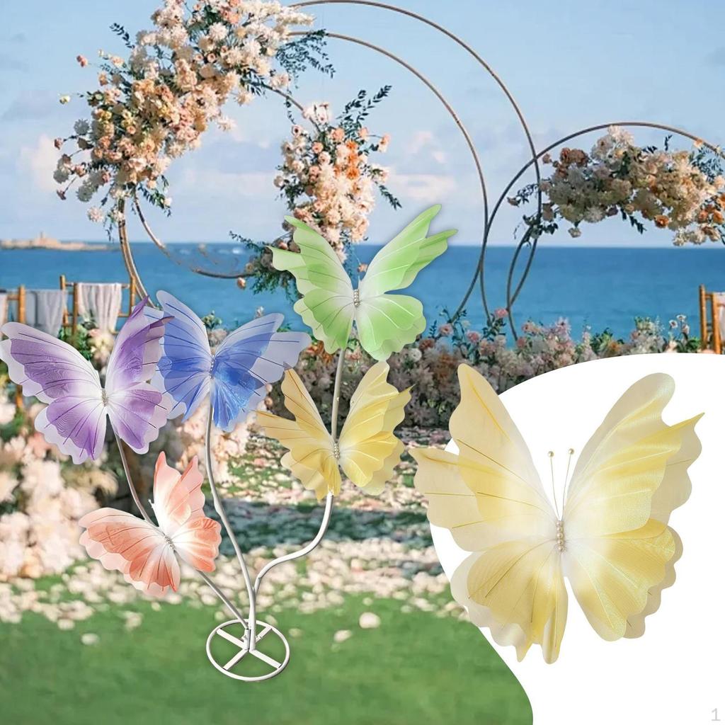 Artificial Butterflies with Base, Bridal Shower Supplies, DIY Giant Butterfly Decorations