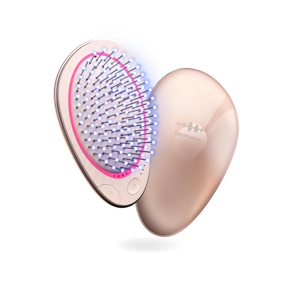 Introducing the New EMS Mini Brush Wavewave Ems Hair Ion Red Smooth Cushion Day Gift Brush, Portable, Care, LED, Hair, Brush, Comb, Birthday, Woman,