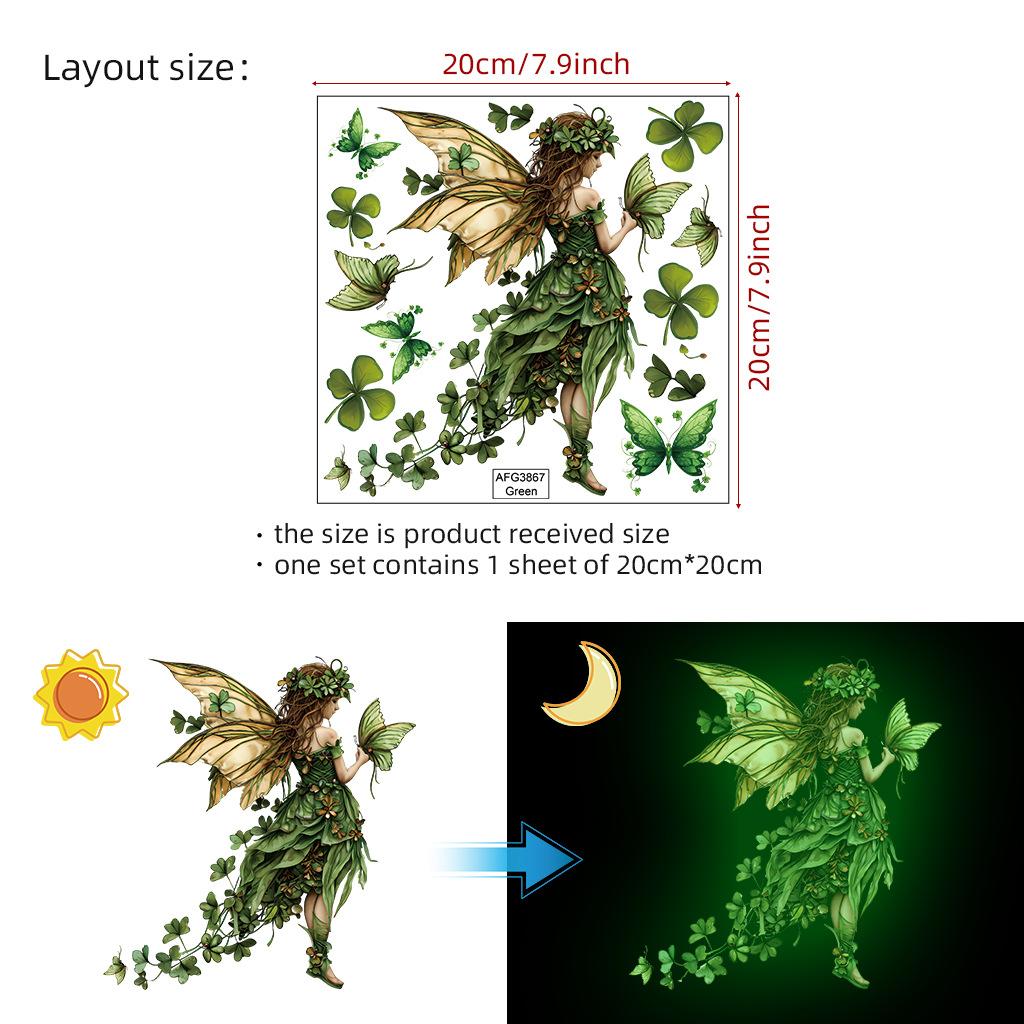 Luminous Fairy Mermaid Wall Stickers Kids Bedroom Home Decor Glow In The Dark Fairy Butterfly Decal Stickers Switch Wallpaper