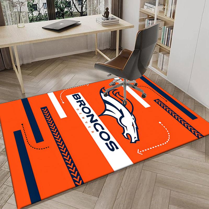 Denver Broncos Logo Area Rug for Office, Chair Rug, Decorative Carpet Livingroom Mat, Large Size Fan gifts Christmas gifts