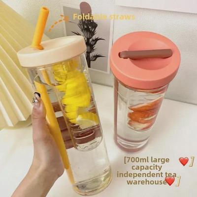 Korean-Style Anti-Fall Portable Straw Cup for Students