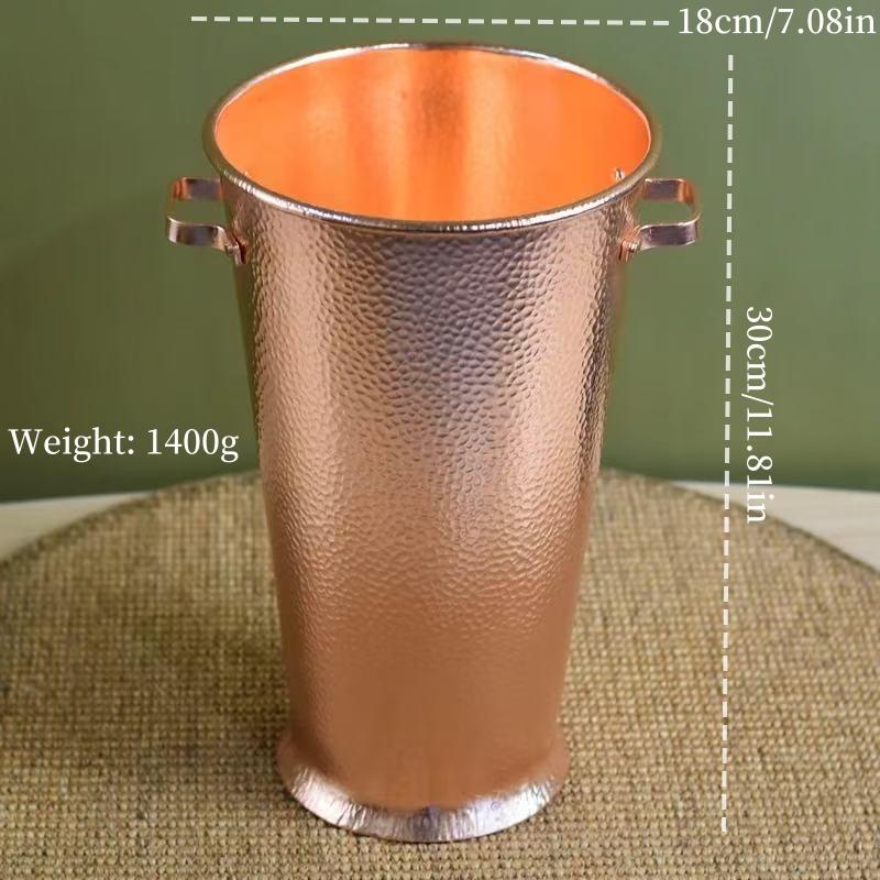 Handcrafted Pure Copper Ice Bucket  Creativity Retro Large Size Beer and Beverage Ice Cube Storage Bucket Drinkware Tableware
