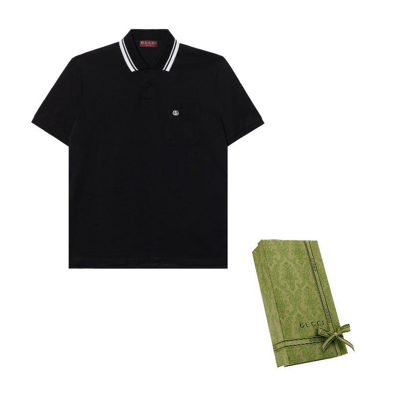 Gucci Logo Embroidered Short Sleeve Polo Shirt 795174-XJG16-1000