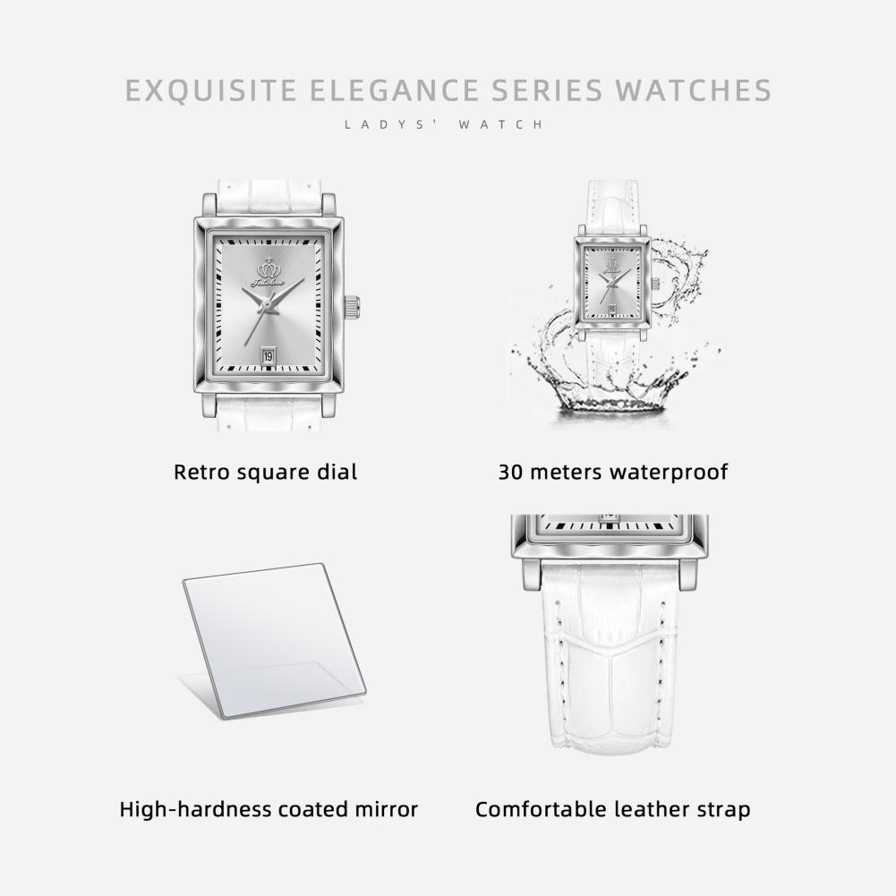 Fatelove 932 Luxury High Quality Women's Watches Calendar Date Square Dial Leather Strap Ladies Quartz Wristwatch