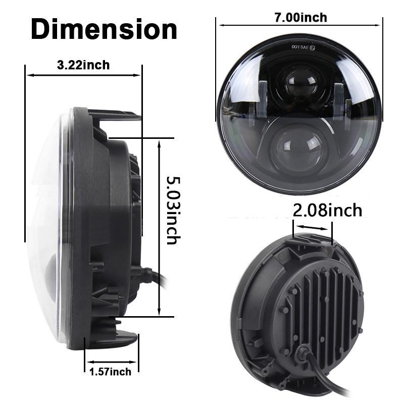 7-inch LED Headlight Assembly with Turn Signals for Harley Motorcycles