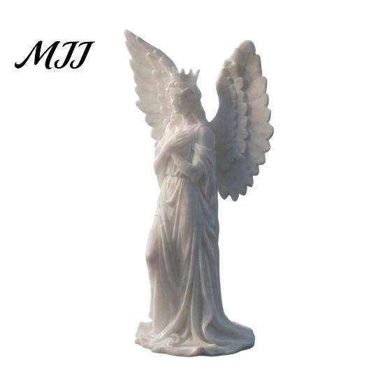 Vintage Angel Statue 3D Printed Crown Figurine, Guardian Angle Statue, Decorative Figurine for Home Artistic Winged Women Sculpture Tabletop