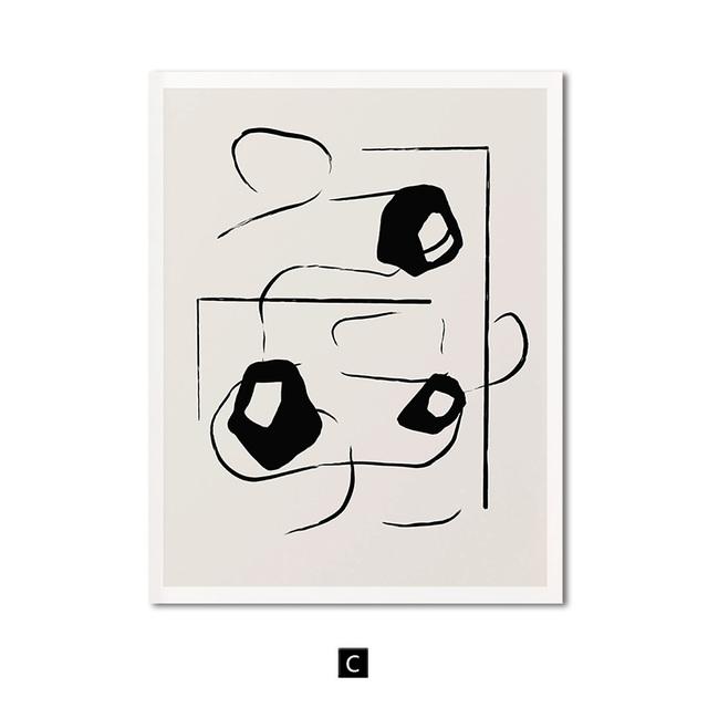 Black White Plant Leaf Picture Modern Abstract Painting Wall Poster Vintage Canvas Art Print Nordic Living Room Home Decoration No Frame