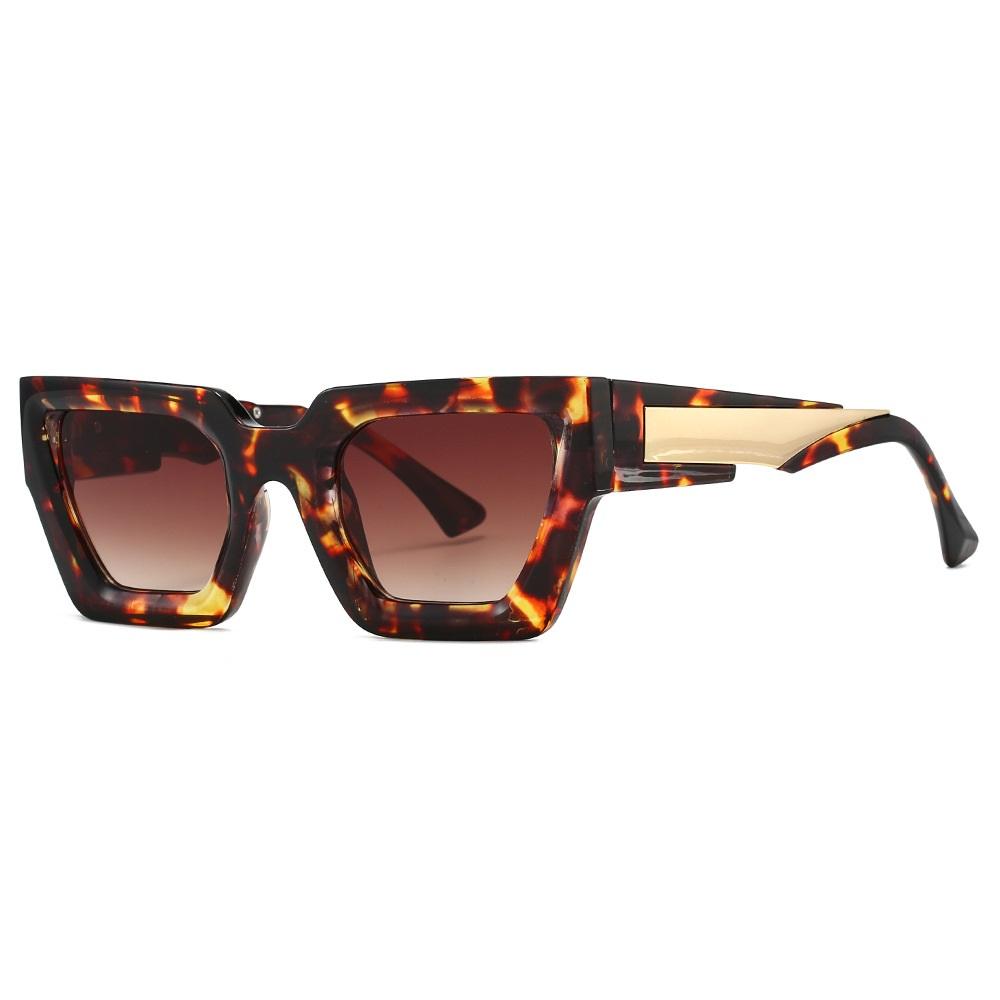 Classic Leopard Print Gradient Frame Square Women Sunglasses Luxury Brand Design Vintage Men Sun Glasses Popular Punk Uv400