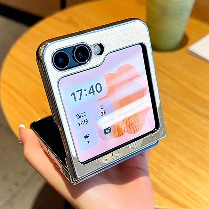 Mountain Valley Camping Art Case For Samsung Galaxy Z Flip 8 7 FE 6 5 4 Z Flip8 Flip7 Flip6 Flip5 Luxury Plating Leather Skin Phone Cover