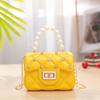 Mini Small Bag New Fashion Pearl Handle Jelly Bags Diamond Nail Plaid Small Handbag