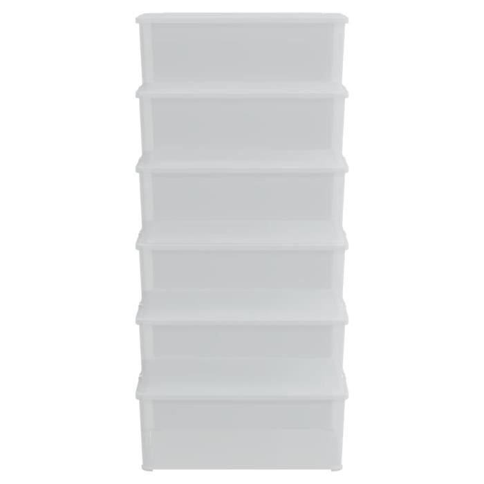 VidaXL Plastic Storage Boxes 6 Pcs 10 L Stackable 3189187