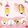 PU Leather Chapstick Key Chain Pouch Metal Pencil Shape Key Ring  Daily Hanging