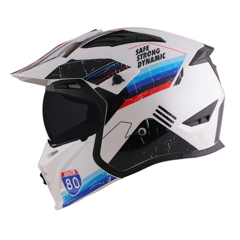 Motorcycle Helmet Full Helmet Adult Removable Combination Helmet Four Seasons Universal Winter Riding Half Helmet