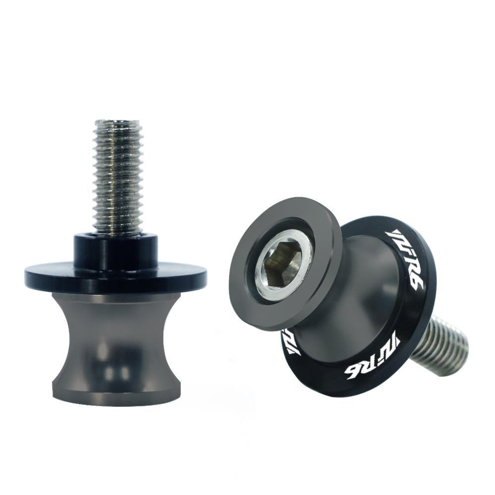 For YAMAHA YZF R6 YZF-R6 YZFR6 All Years 2PCS 6/8/10MM Motorcycle Swing Arm Sliders Spools CNC Swing Arm Stand Screw Paddock