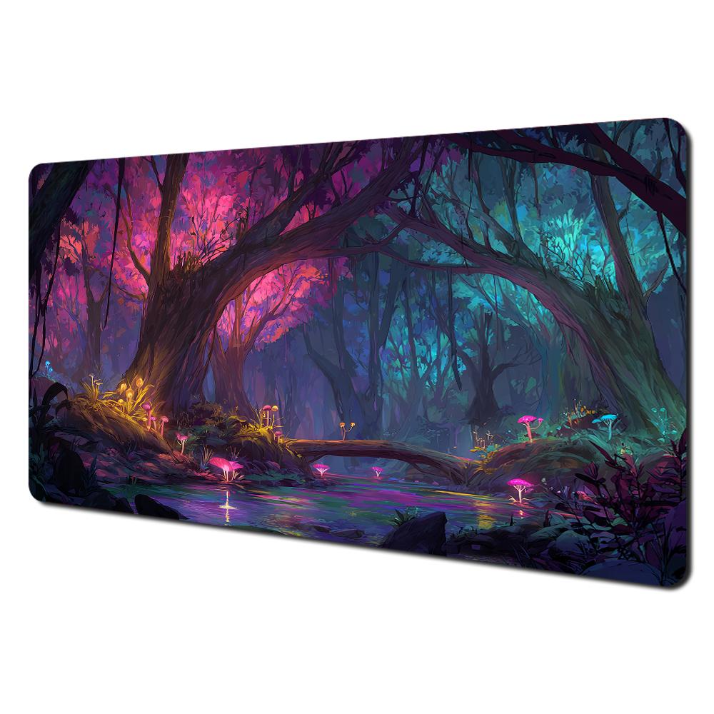 Fantasy Giant Mushroom Forest Mtg Playmat Magic Card Battle Mat Nonslip Durable 35x60cm Commander Playmat Tapete Magic Mtg