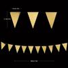 4PCS 40FT Golden Triangle Flag Banner - Double Sided Metallic Paper Bunting Garland for Graduation/Wedding/Birthday Parties