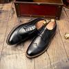 High Quality Leather Men Business Shoes  New Brogue Shoe Mens Casual Outdoor Oxfords Fashion British Style Male Formal Shoes