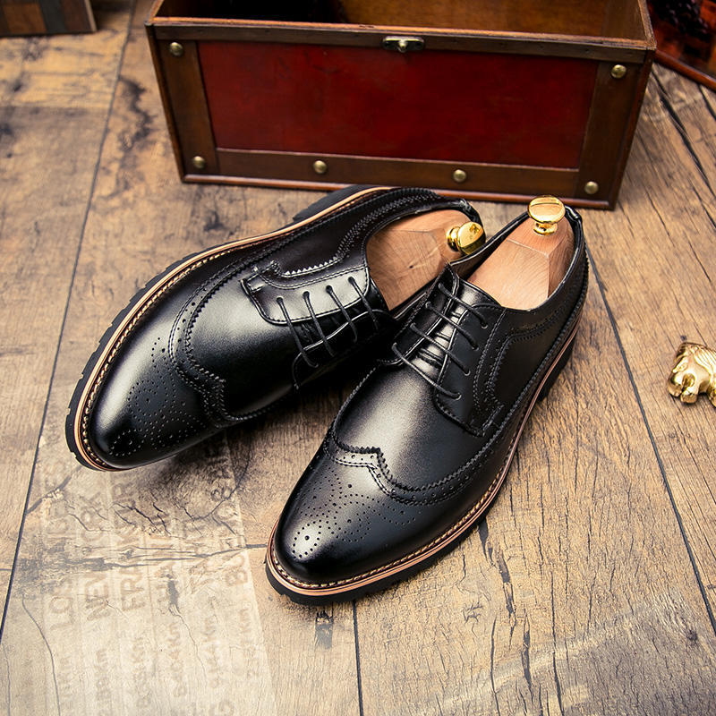 Vysoce kvalitní kožené pánské obchodní boty Nová bota Brogue Pánské Ležérní Outdoor Oxfords Móda Britský styl Pánské společenské boty