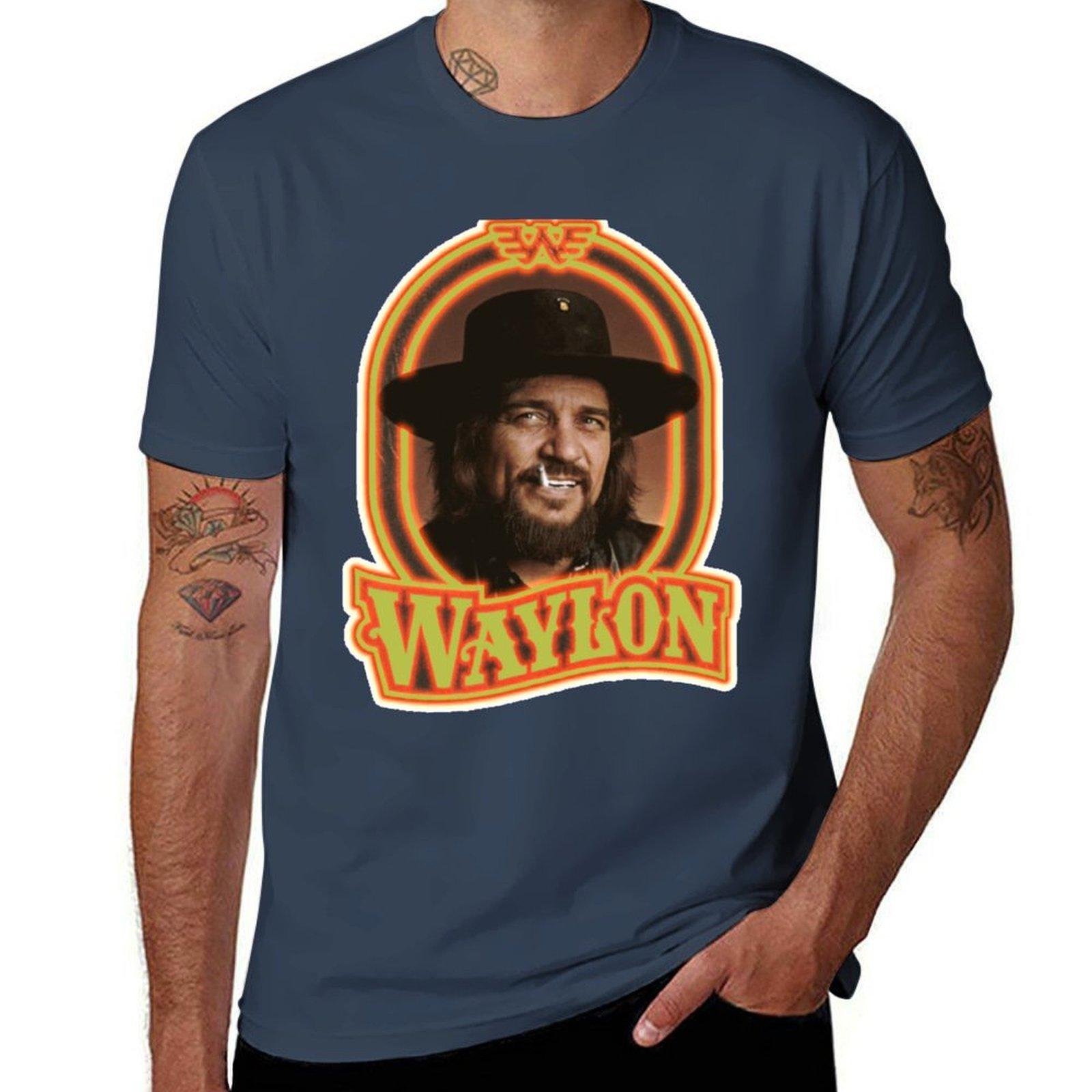 Waylon Jennings Smoking Tshirt Unisex T Shirts For Unisex Casual Cotton T Shirt Pack Tshirt S
