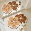 Flower Shaped Bath Mat Bathroom Super Absorbent Foot Mats Non-Slip Quick Dry Shower Pad Toilet Carpet Doormat Washable