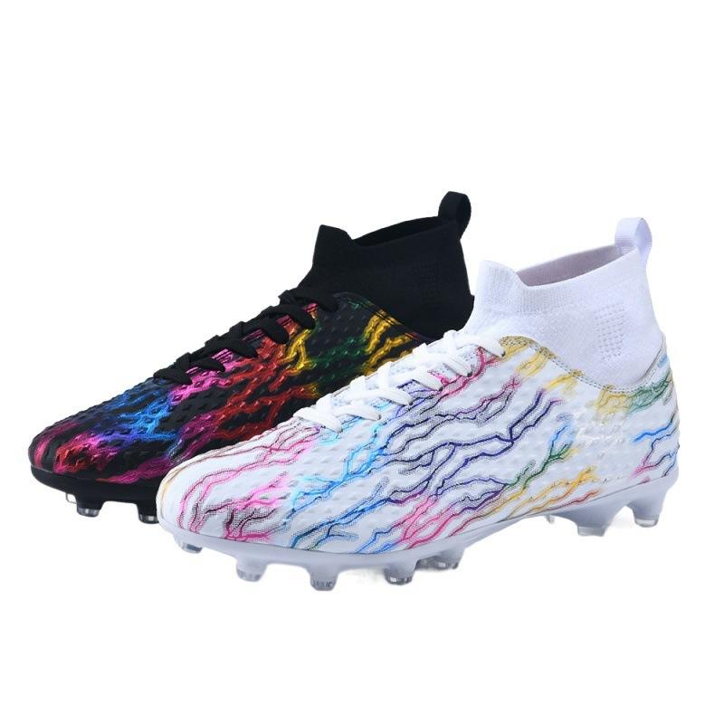 High-top Football Shoes Tf Broken Nails AG Long Nails Leather Feet Men and Women Children Youth Students Adult Sports Training Shoes