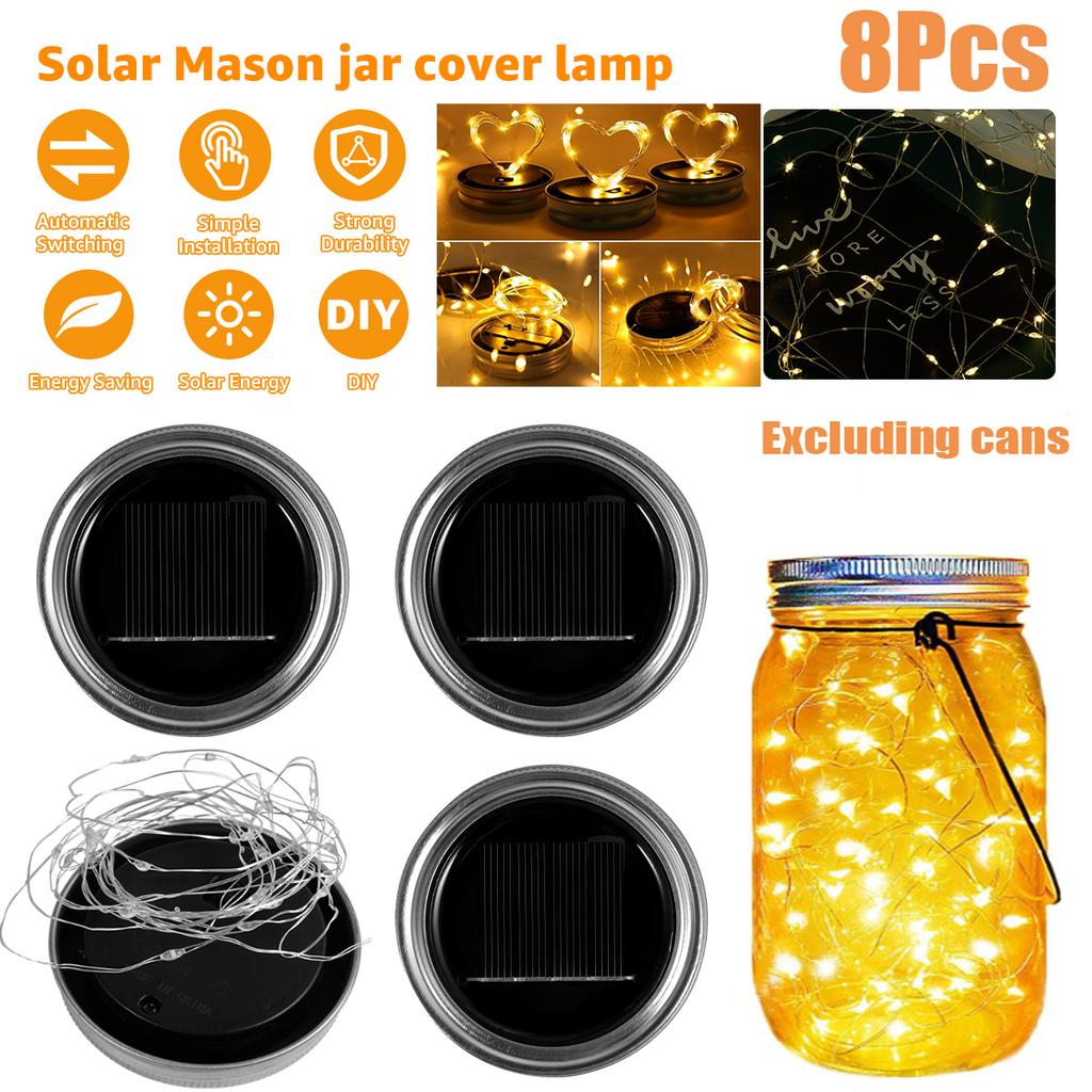 Hanging Mason Jar Solar Lights Solar Jar String Light Lid Outdoor Waterproof Outdoor Decor for Balcony,Garden,Patio,Yard,Wedding