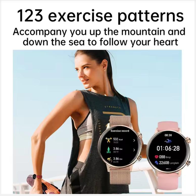 Smartwatch Women NFC Heart Rate Monitorng Bluetooth Call Watch Voice Assistant Sport Fitness Waterproof Smart Watch