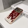 Lucky Start Phone Case For iPhone 17 16 15 14 13 12 11 Pro Max 16E Gold Electroplated Glass Shell  Burgundy Flames Cover