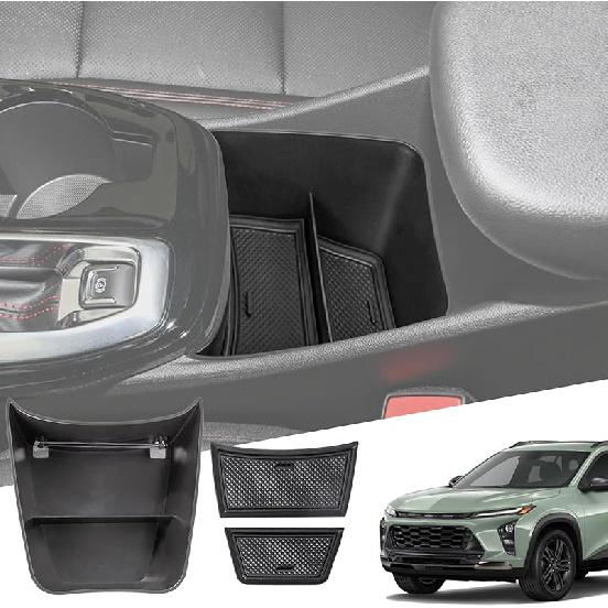 Center Console Organizer Compatible with 2024 2025 2026 Chevy Trax Armrest Storage Box and Center Console Middle Storage Tray Insert Secondary