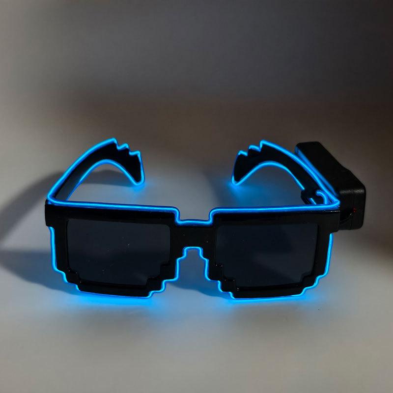 LED Blinkende Mosaik-Sonnenbrille - Kabellose Leuchtbrille für Partys & Clubs