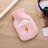2Pcs In 1 Portable Water Hot Water Bottle Cute Cartoon Warm Handbags Children Flush Small Warm Palace Velvet Warm Water Bag
