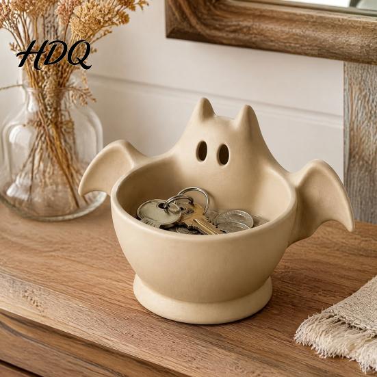 Versatile Storage Bowl 3D Printed Halloween Ghost Bowl, Trick or Treat Snack Candy Serving Decorative Tray Dish, Party Supplies Dish