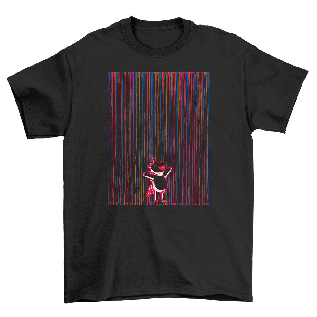 Rainbow Rain Dancing Couple T-Shirt Mens Womens Tees Top - Bring Color to Your Wardrobe! Funny Unisex