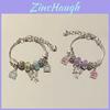 Alloy Butterfly Pendant Beaded Bracelet For Women Summer Fashion Accessory