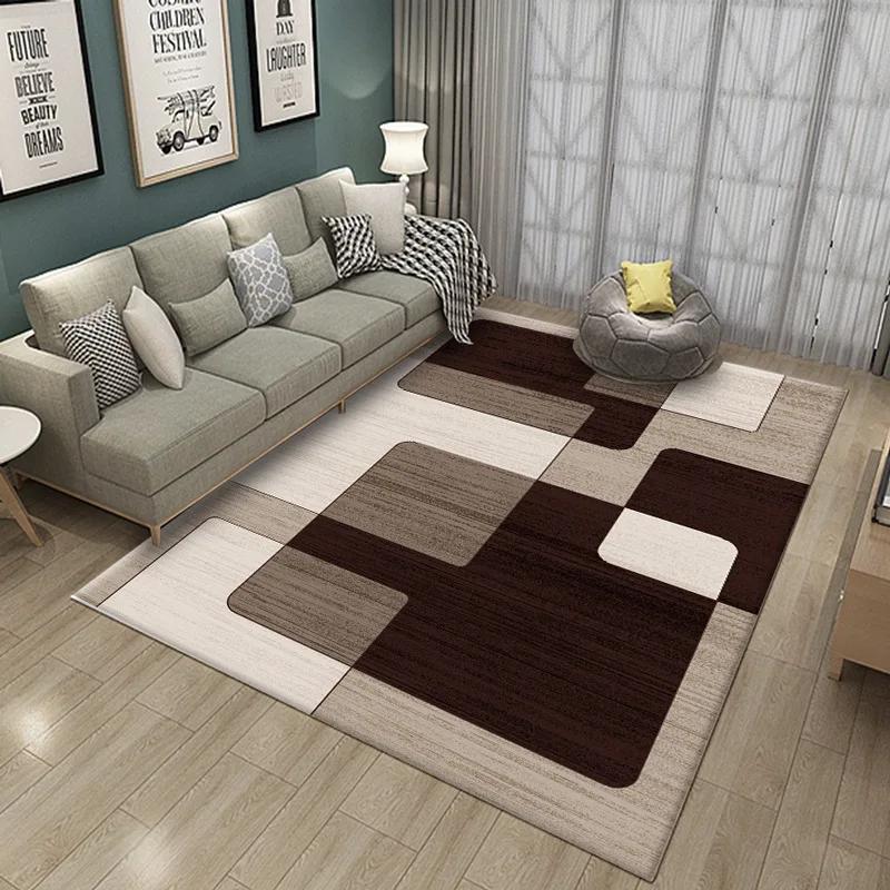 

Modern Geometric Patchwork Rug Living Room Bedroom Office Carpet Minimalist Pattern Design Soft Durable Home Decor Stylish Style 40x60cm