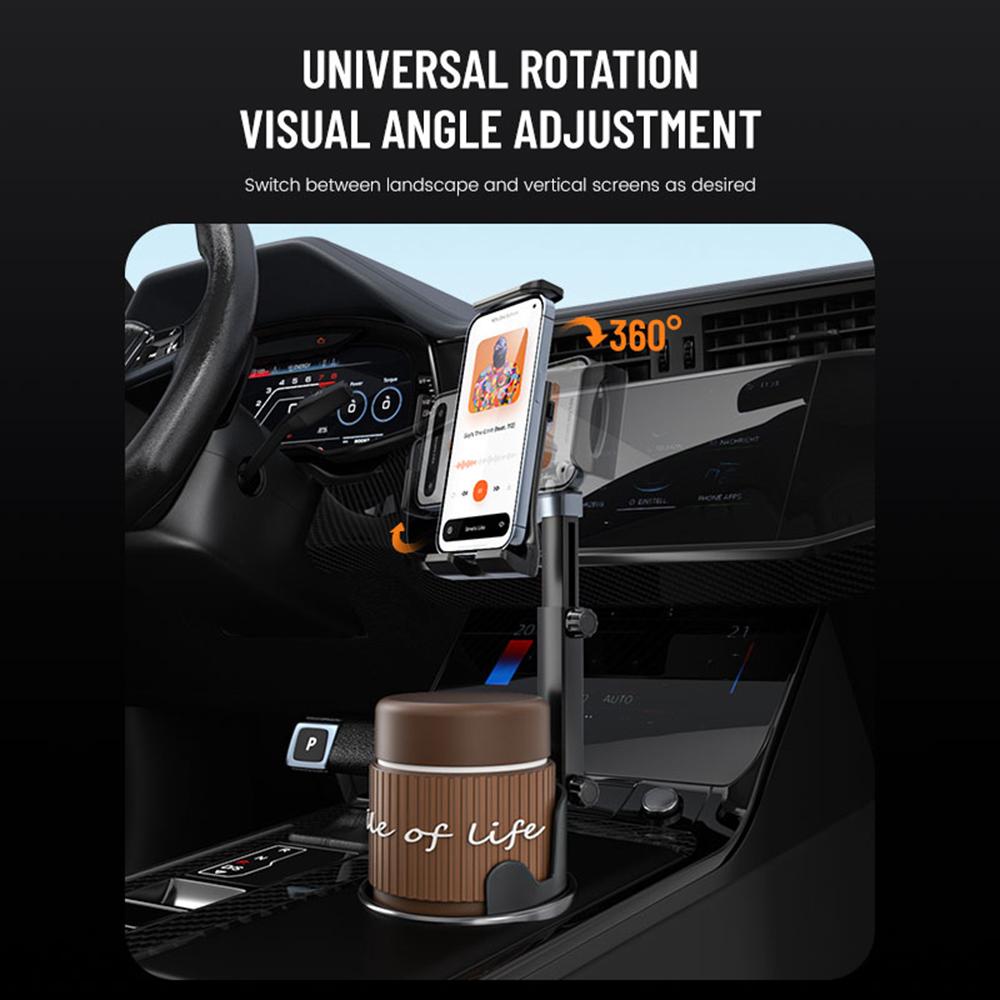 Car Cup Holder Mount Universal Phone/Tablet Holder for Center Console Long Joint Position