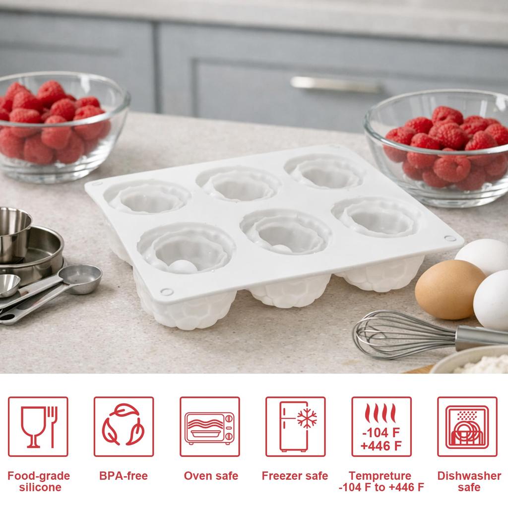 3D Raspberry Silicone Molds for Mousse Cake  6 12 35 Cavity Fruit Pudding Raspberry Mold for Baking Pastry Ice Cream Cake Decor