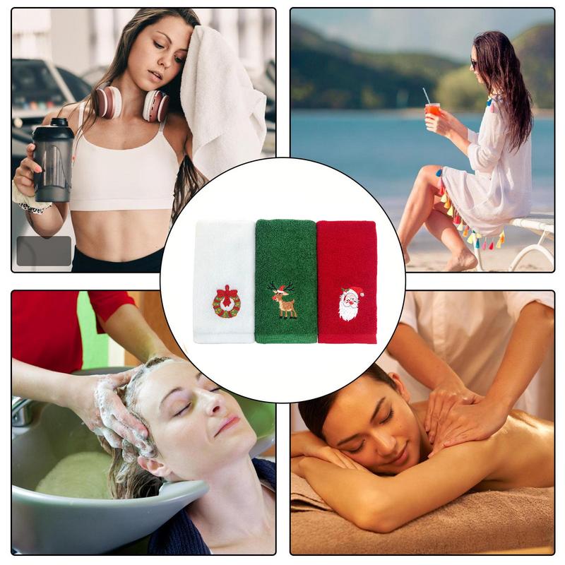 Weihnachts-Handtuch Feiertags-Saugfähige Handtücher 3X Dekorative Weihnachts-Geschirrtücher Handtücher Kreatives Saugfähiges Küchengeschirr