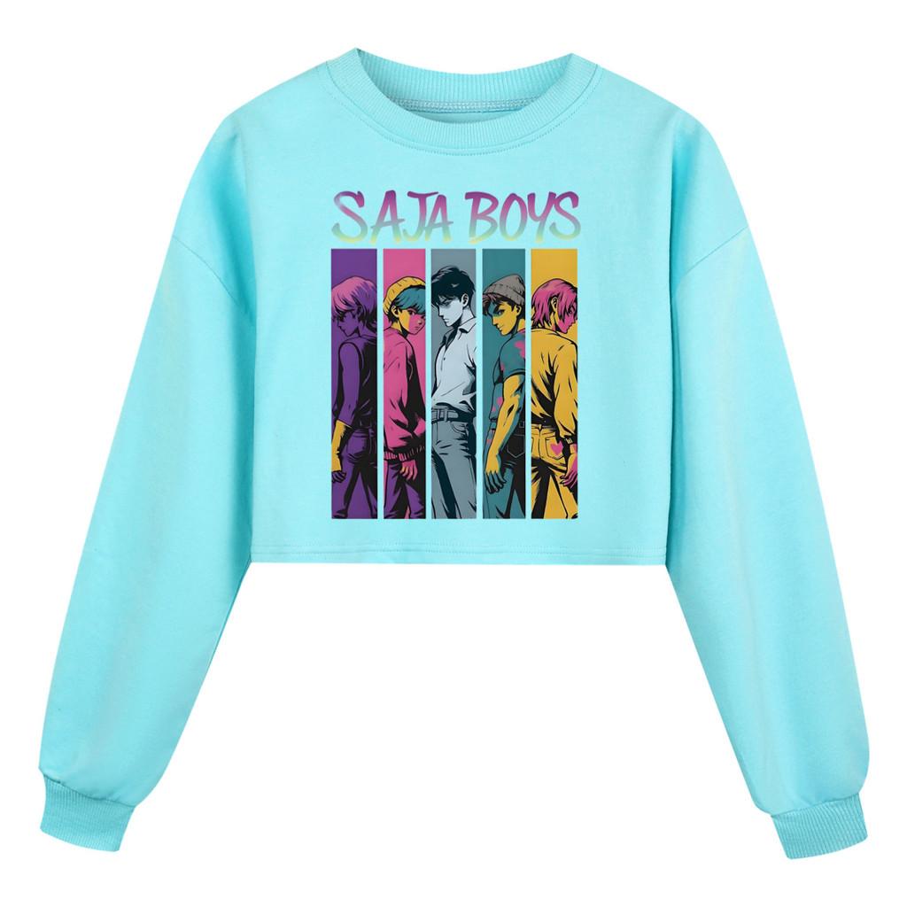 Kids Girls Anime Cartoon POP Singer Super Star Mira Rumi Zoey Saja Boys Printed Casual Long Sleeves Round Neck Sweatshirt Top