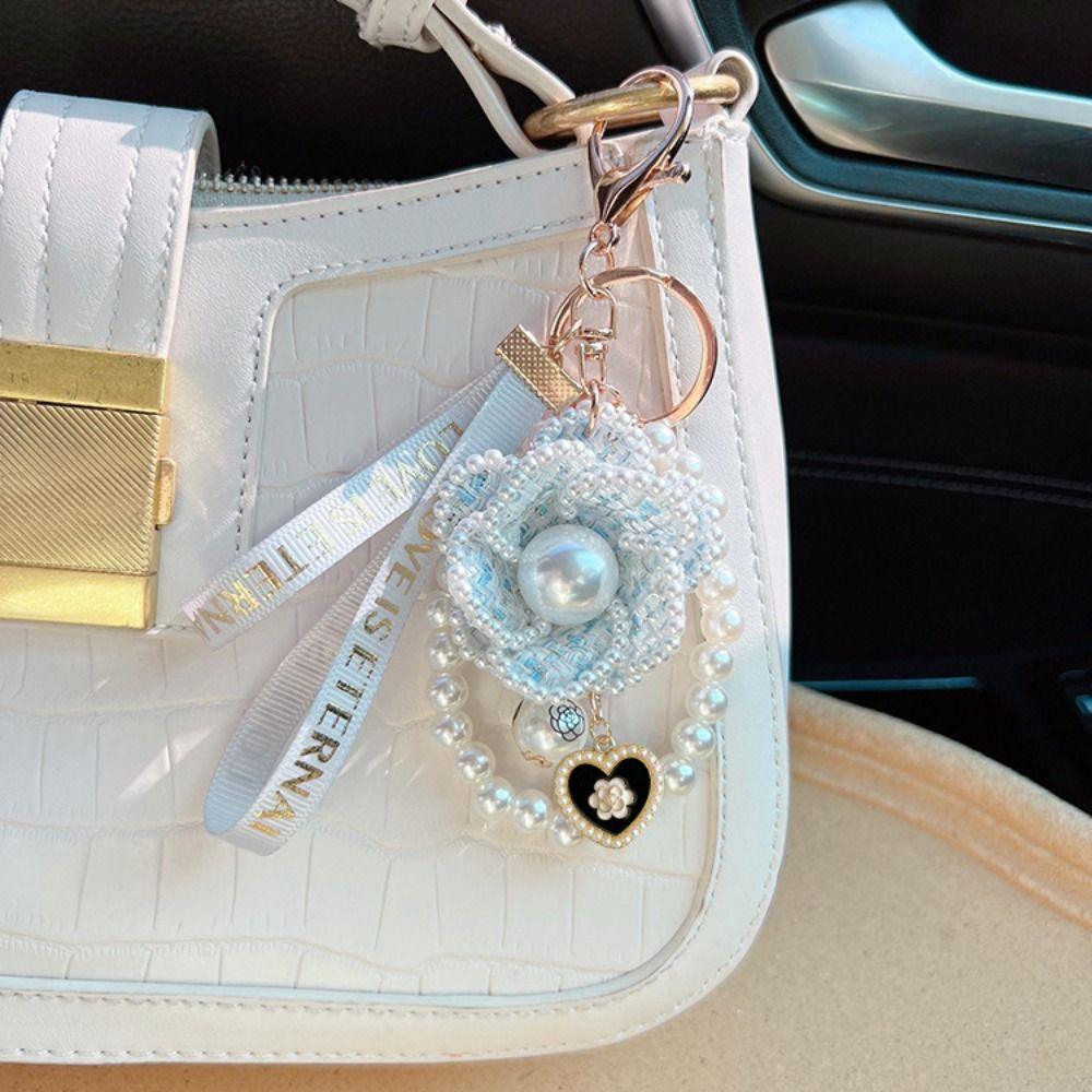 Koreaanse Camelia Bloem Sleutelhanger Sleutel Decoratie Auto Sleutelhanger Mode Tas Hangend Hanger Kinderen