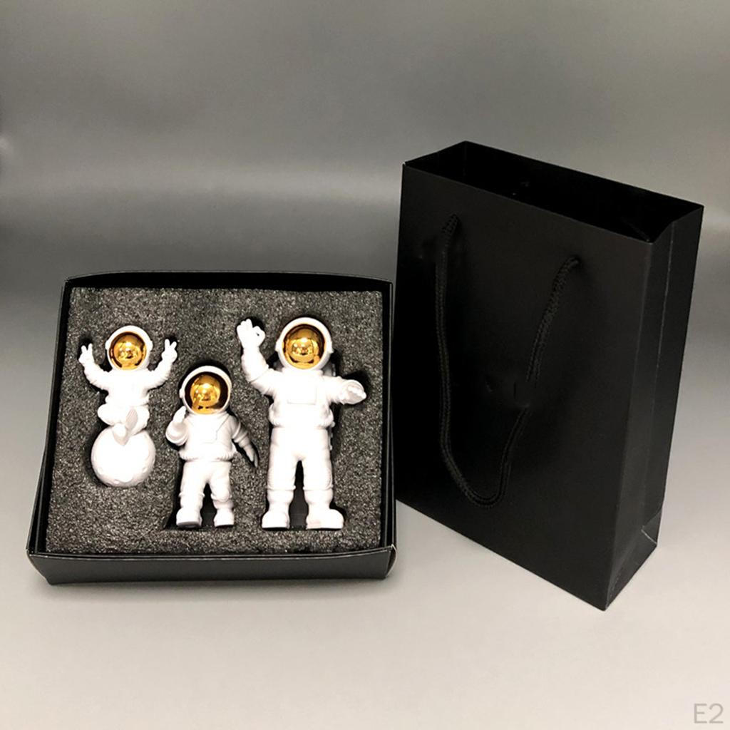 3pcs Astronaut Figurines Miniatures Character Spaceman Outer Space Shelf Collectible