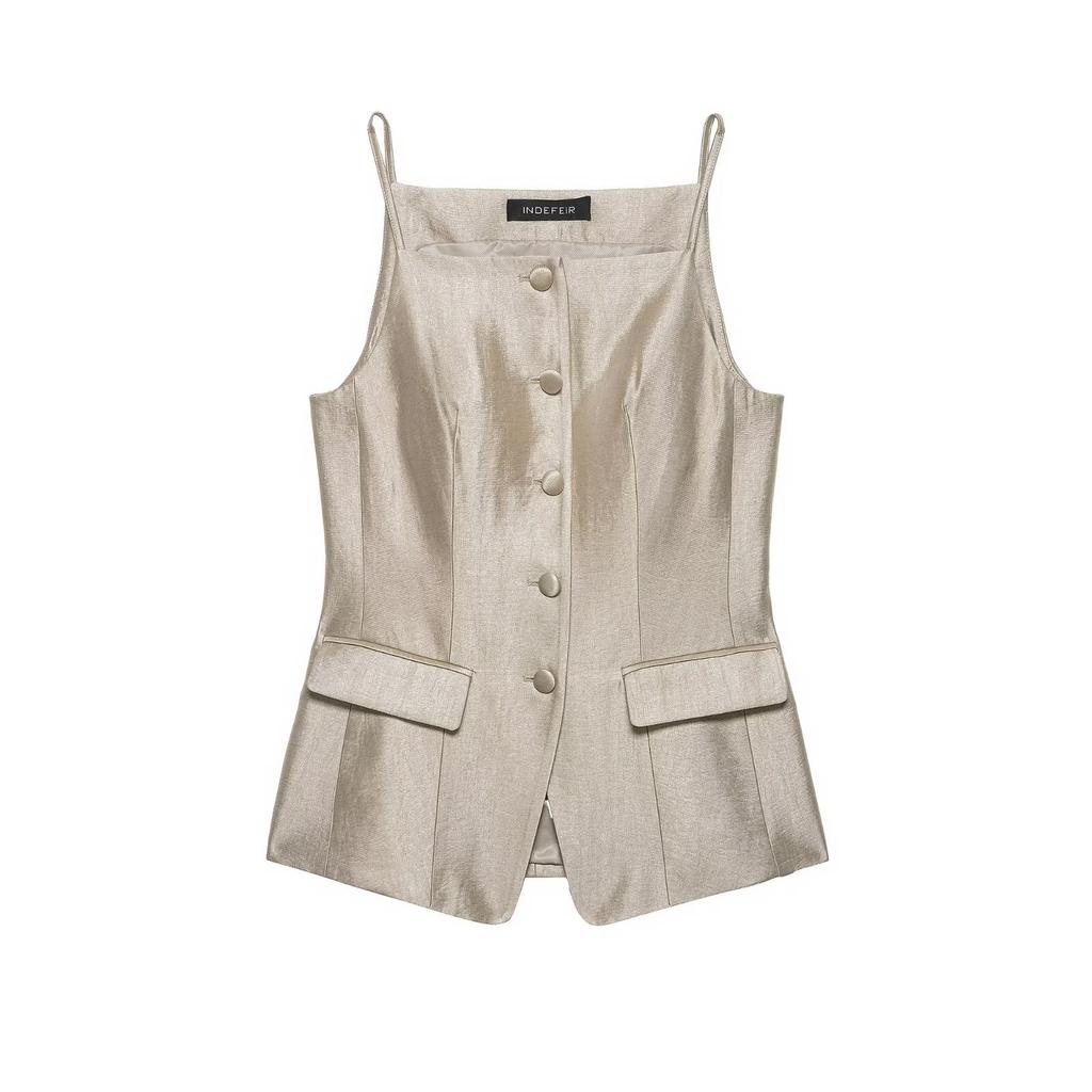 European and American style, wholesale women's clothing, fashionable and versatile temperament, slim tube top suit + straight pants
