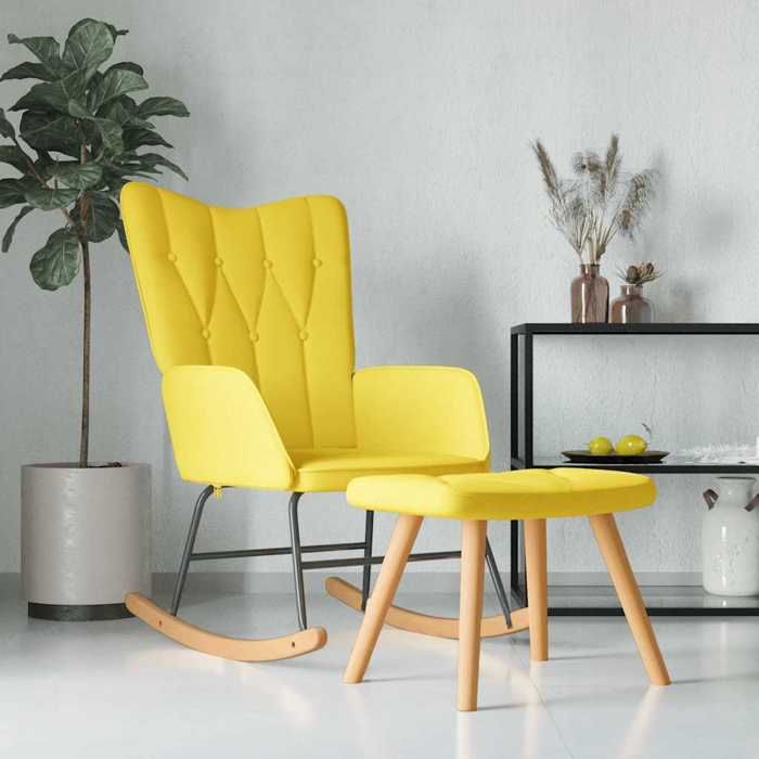 VidaXL Chaise à Bascule avec Tabouret Siège de Relaxation Fauteuil de Salon Salle de Séjour Siège de Salon Maison Intérieur 327629