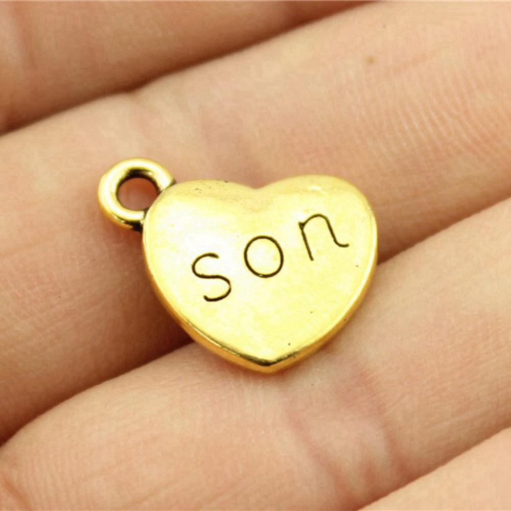 Family Member Heart Tags Charms Pendant Male Jewellery Massive Aesthetic Souvenir