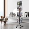 Brochure Display Rack 32-Pocket Rotating Literature Display Stand 5 Wheels