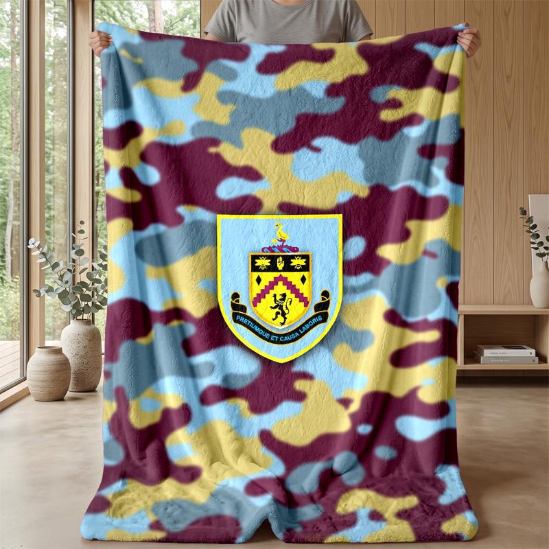 Coperta in Flanella con Stampa Calcio Burnley, Coperta Morbida Calda Leggera per Divano Letto Campeggio