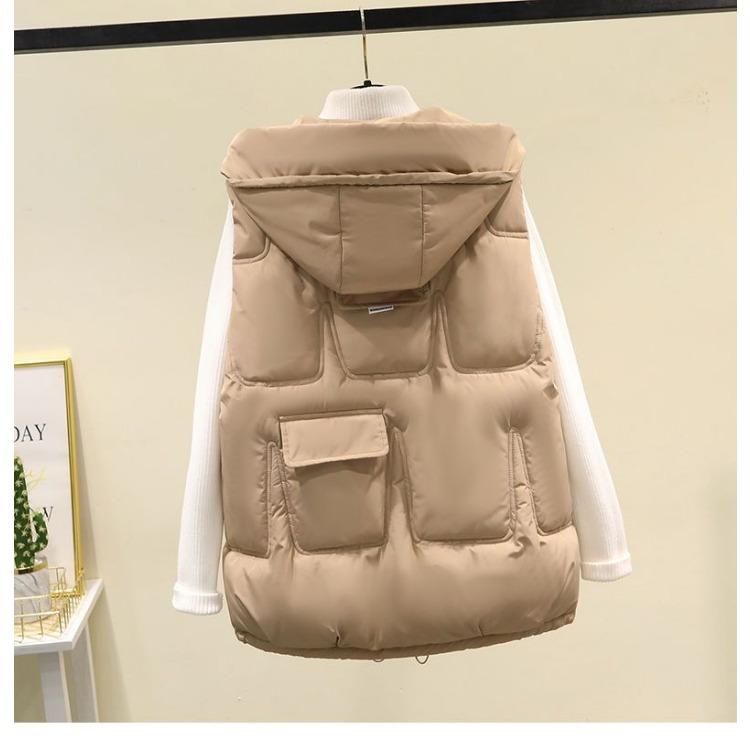 Jauns korejiešu brīva stila ziemas sieviešu mētelis, veste, jaka, bez piedurknēm