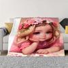 Sweet and Cute Child-themed Pattern Flannel Printed Blanket Suitable for All Seasons Suitable for Living Room Office Sofa Travel