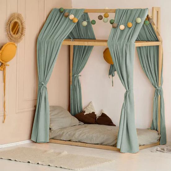 Bed Canopy for Girls Boys Bedroom Decor Cotton Bed Scarf Drape Decorative Soft Mosquito Net for Nursery Children's Room Decoration