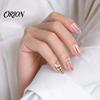 Unghie Finte Adesive 24 Pezzi Occhio di Gatto Dorato Press on Nails, Mandorla Rosa Nude Riutilizzabili per Donne, Rimovibili Copertura Totale Colla Finte